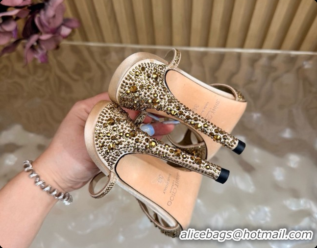 Good Taste Jimmy Choo Anise 95 Mule Sandals with Crystals J091229 Beige 2026