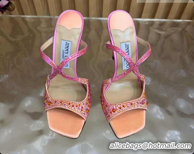 Good Quality Jimmy Choo Anise 95 Mule Sandals with Crystals J091230 Pink 2026