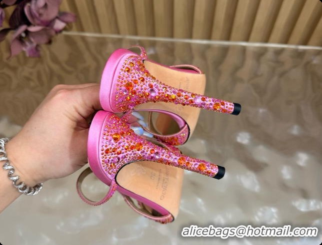 Good Quality Jimmy Choo Anise 95 Mule Sandals with Crystals J091230 Pink 2026