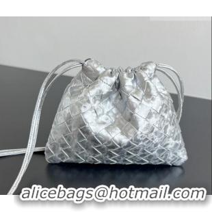 Well Crafted Bottega Veneta Small Dustbag in Intrecciato Lamina Satin Leather 816987 Silver 2026
