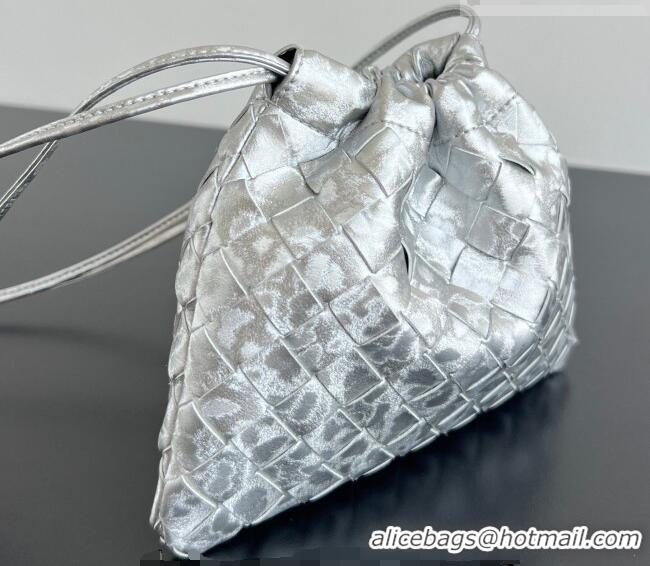 Well Crafted Bottega Veneta Small Dustbag in Intrecciato Lamina Satin Leather 816987 Silver 2026