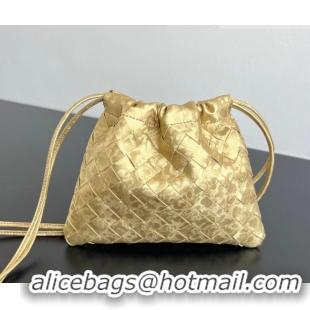 Buy Discount Bottega Veneta Small Dustbag in Intrecciato Lamina Satin Leather 816987 Gold 2026