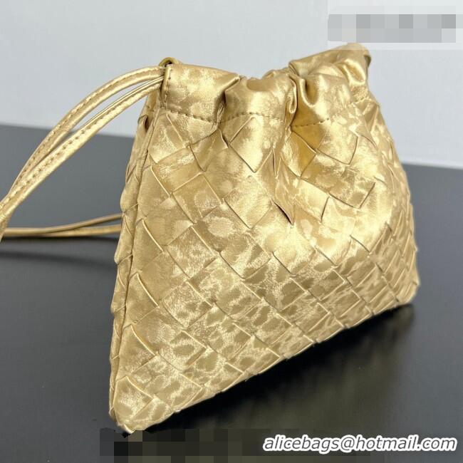 Buy Discount Bottega Veneta Small Dustbag in Intrecciato Lamina Satin Leather 816987 Gold 2026