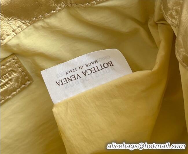 Buy Discount Bottega Veneta Small Dustbag in Intrecciato Lamina Satin Leather 816987 Gold 2026