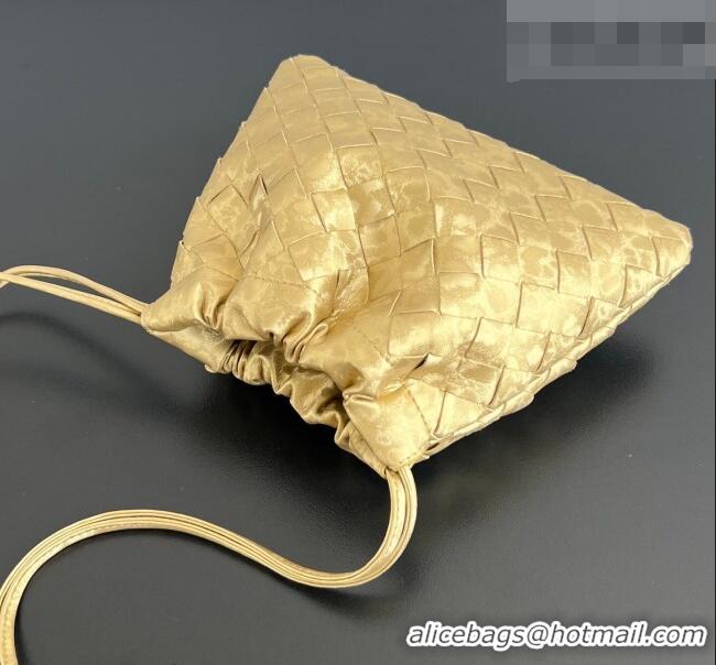 Buy Discount Bottega Veneta Small Dustbag in Intrecciato Lamina Satin Leather 816987 Gold 2026