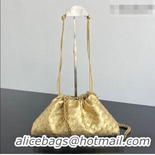 Best Quality Bottega Veneta Dustbag Notte Bag in Intrecciato Lamina Satin Leather 839394 Gold 2026
