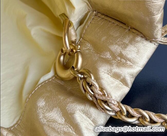 Best Quality Bottega Veneta Dustbag Notte Bag in Intrecciato Lamina Satin Leather 839394 Gold 2026