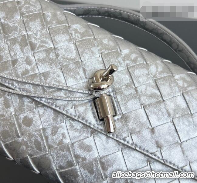 Market Sells Bottega Veneta Long Clutch Bag Andiamo in Intrecciato Lamina Satin Leather 741511 Silver 2026