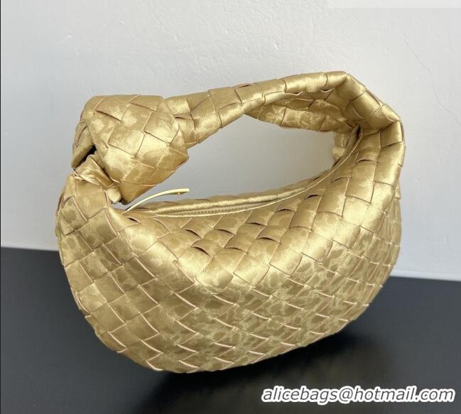 Top Grade Bottega Veneta Mini Jodie Hobo Bag in Intrecciato Lamina Satin Leather 651876 Gold 2026