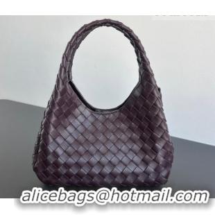 Buy New Cheap Bottega Veneta Small Campana Hobo Bag in Intrecciato Leather 854248 Dark Barolo Red 2026