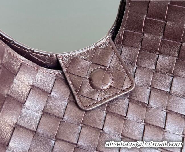 Buy New Cheap Bottega Veneta Small Campana Hobo Bag in Intrecciato Leather 854248 Dark Barolo Red 2026