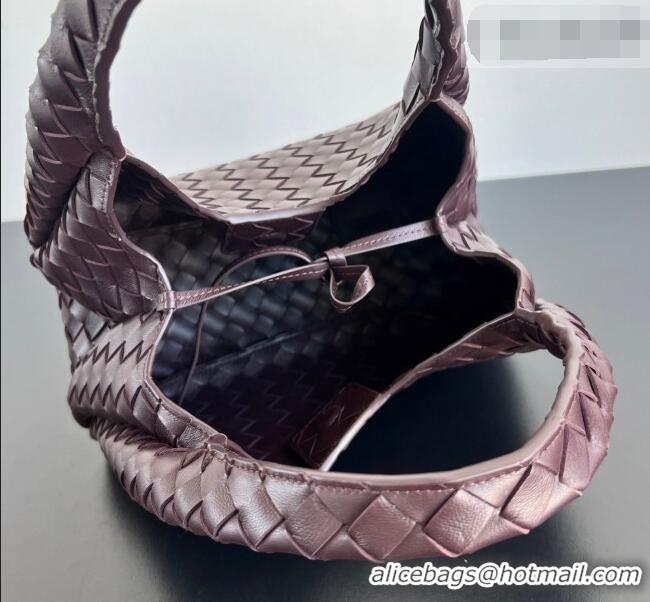 Buy New Cheap Bottega Veneta Small Campana Hobo Bag in Intrecciato Leather 854248 Dark Barolo Red 2026