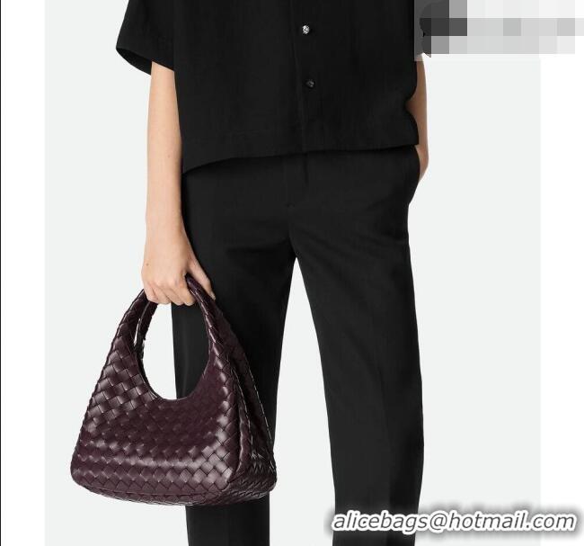 Buy New Cheap Bottega Veneta Small Campana Hobo Bag in Intrecciato Leather 854248 Dark Barolo Red 2026