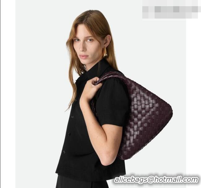 Buy New Cheap Bottega Veneta Small Campana Hobo Bag in Intrecciato Leather 854248 Dark Barolo Red 2026