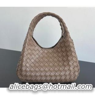 Luxury Cheap Bottega Veneta Small Campana Hobo Bag in Intrecciato Leather 854248 Pinecone Brown 2026