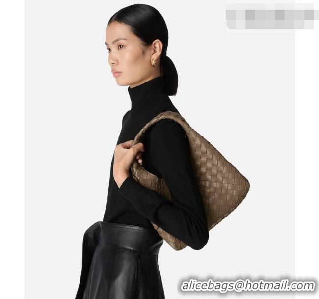 Luxury Cheap Bottega Veneta Small Campana Hobo Bag in Intrecciato Leather 854248 Pinecone Brown 2026