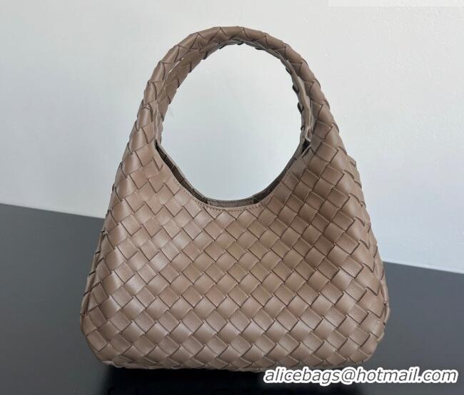 Luxury Cheap Bottega Veneta Small Campana Hobo Bag in Intrecciato Leather 854248 Pinecone Brown 2026