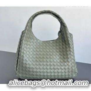 Hot Style Bottega Veneta Large Campana Shoulder Bag in Intrecciato Leather 844250 Pickle Green 2026