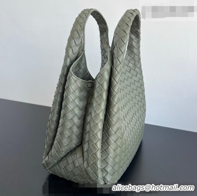 Hot Style Bottega Veneta Large Campana Shoulder Bag in Intrecciato Leather 844250 Pickle Green 2026