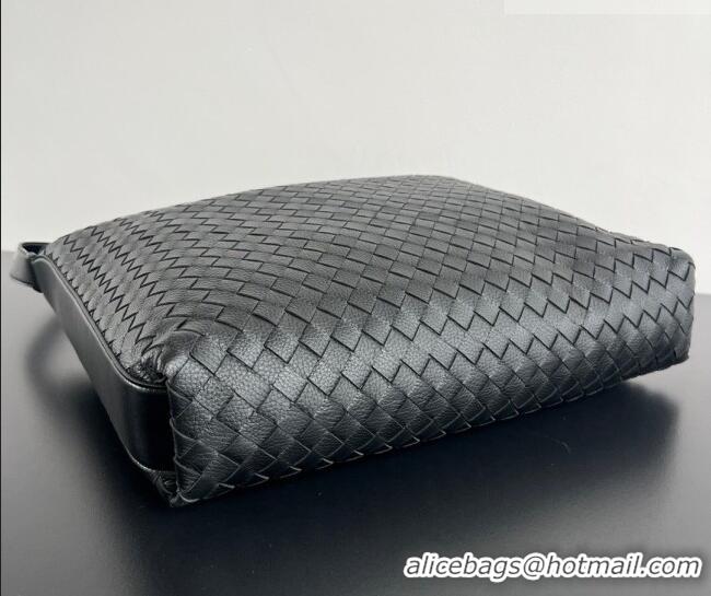 Best Quality Bottega Veneta Men's Traveler Hobo Bag in Intrecciato Grained Leather 806974 Black 2026