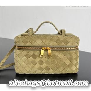 Inexpensive Bottega Veneta Bang Bang Vanity Case in Intrecciato Suede 789109 Oil Brown 2026