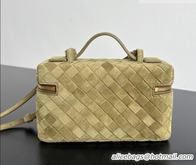 Inexpensive Bottega Veneta Bang Bang Vanity Case in Intrecciato Suede 789109 Oil Brown 2026