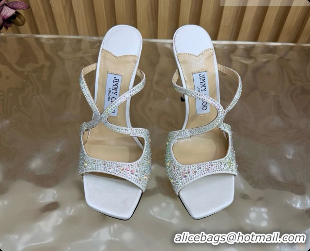 Good Product Jimmy Choo Anise 95 Mule Sandals with Crystals J091231 White 2026