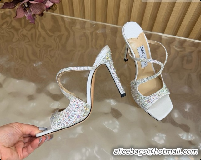 Good Product Jimmy Choo Anise 95 Mule Sandals with Crystals J091231 White 2026