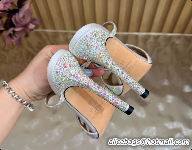 Good Product Jimmy Choo Anise 95 Mule Sandals with Crystals J091231 White 2026