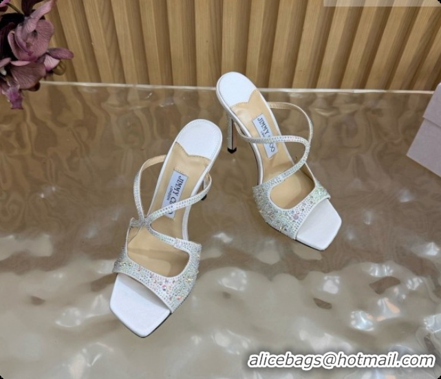 Good Product Jimmy Choo Anise 95 Mule Sandals with Crystals J091231 White 2026
