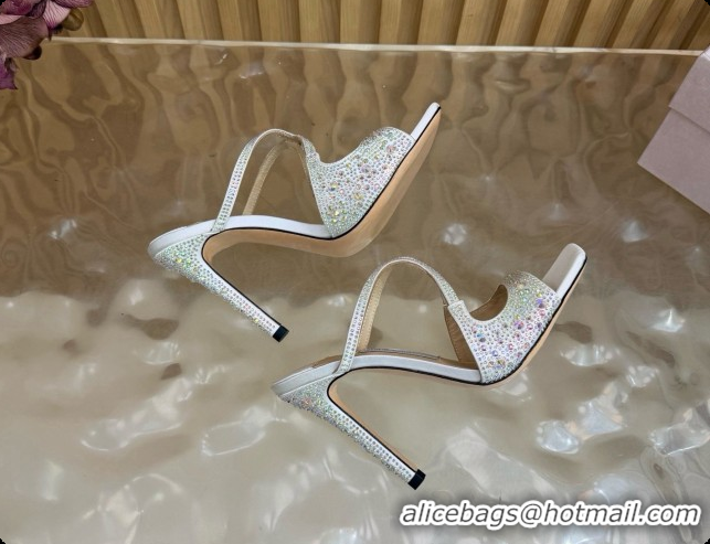 Good Product Jimmy Choo Anise 95 Mule Sandals with Crystals J091231 White 2026