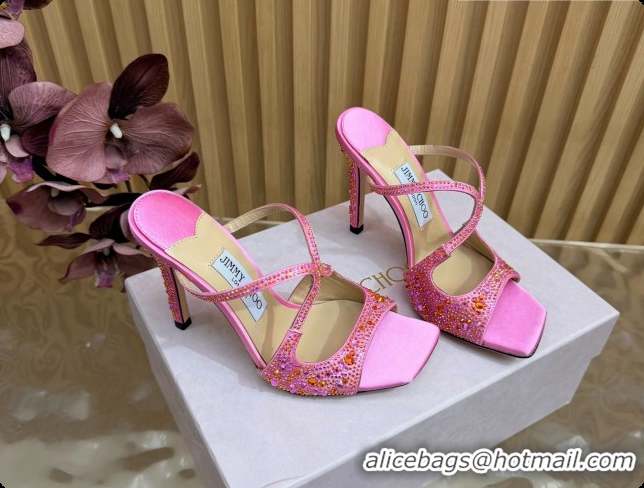 Top Quality Jimmy Choo Anise 95 Mule Sandals with Crystals J091232 Pink 2026