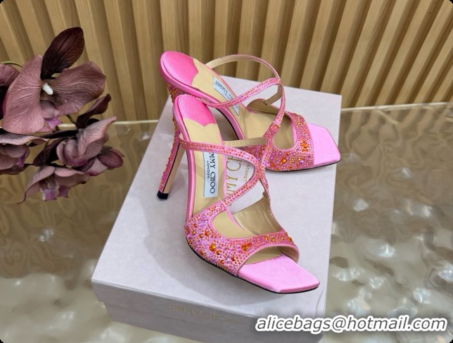 Top Quality Jimmy Choo Anise 95 Mule Sandals with Crystals J091232 Pink 2026