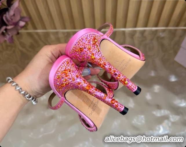 Top Quality Jimmy Choo Anise 95 Mule Sandals with Crystals J091232 Pink 2026