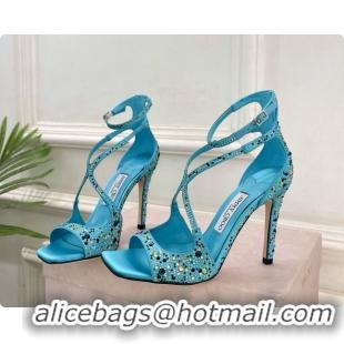 Best Price Jimmy Choo Azia 95 Sandals with Crystals J091238 Blue 2026