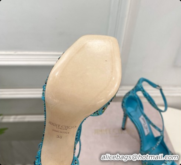 Best Price Jimmy Choo Azia 95 Sandals with Crystals J091238 Blue 2026