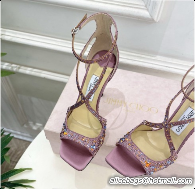 Best Price Jimmy Choo Azia 95 Sandals with Crystals J091239 Purple 2026