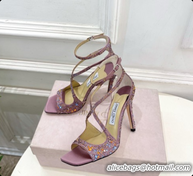Best Price Jimmy Choo Azia 95 Sandals with Crystals J091239 Purple 2026
