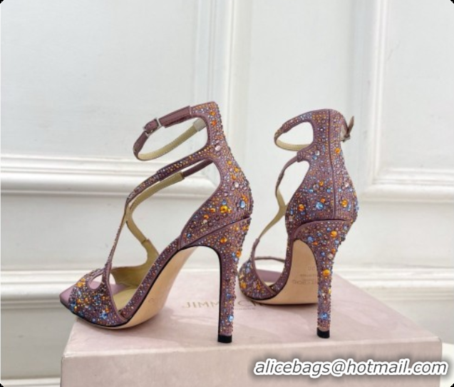 Best Price Jimmy Choo Azia 95 Sandals with Crystals J091239 Purple 2026