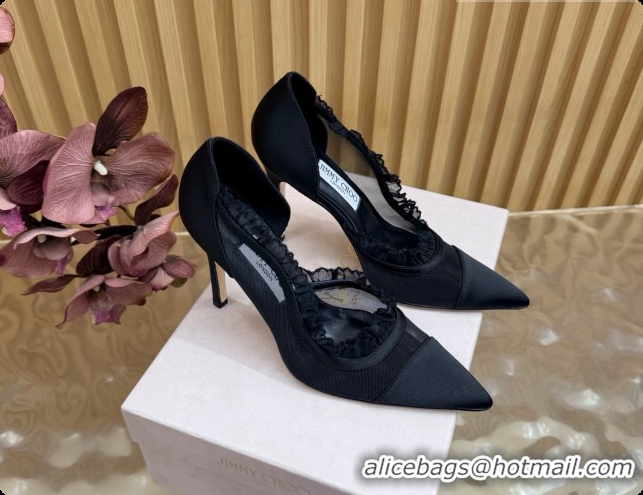 Sumptuous Jimmy Choo Brigitte 100 Pumps in Mesh and Satin J091240 Black 2026