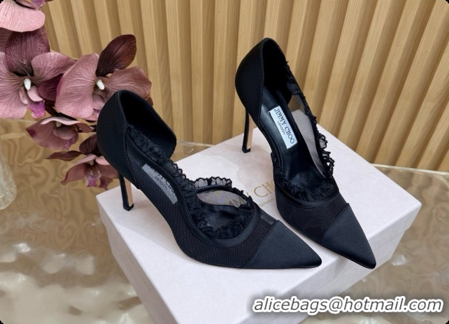 Sumptuous Jimmy Choo Brigitte 100 Pumps in Mesh and Satin J091240 Black 2026