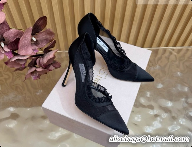 Sumptuous Jimmy Choo Brigitte 100 Pumps in Mesh and Satin J091240 Black 2026