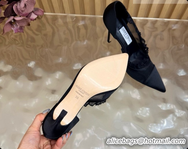 Sumptuous Jimmy Choo Brigitte 100 Pumps in Mesh and Satin J091240 Black 2026