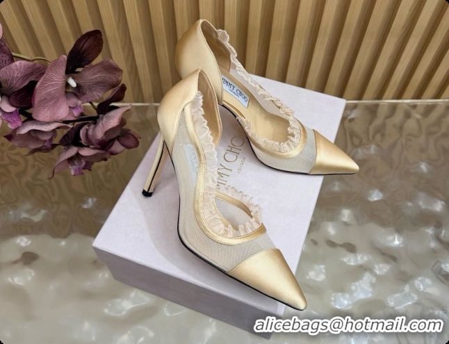 Perfect Jimmy Choo Brigitte 100 Pumps in Mesh and Satin J091242 Beige 2026