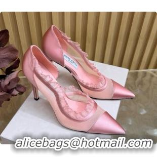 Most Popular Jimmy Choo Brigitte 100 Pumps in Mesh and Satin J091243 Pink 2026