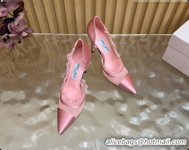 Most Popular Jimmy Choo Brigitte 100 Pumps in Mesh and Satin J091243 Pink 2026