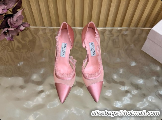 Most Popular Jimmy Choo Brigitte 100 Pumps in Mesh and Satin J091243 Pink 2026
