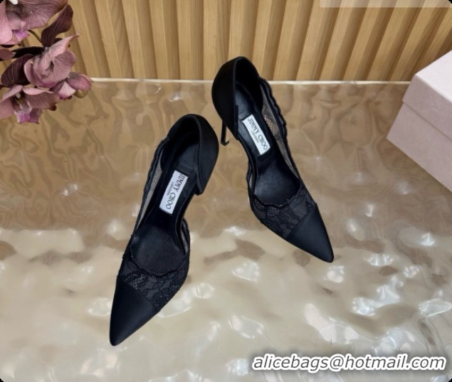 Pretty Style Jimmy Choo Brigitte 100 Pumps in Lace and Satin J091245 Black 2026