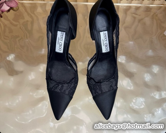 Pretty Style Jimmy Choo Brigitte 100 Pumps in Lace and Satin J091245 Black 2026