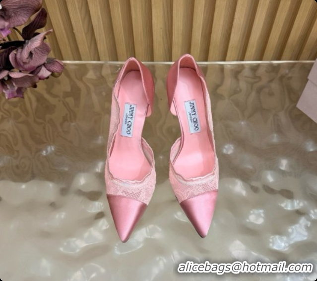 Grade Quality Jimmy Choo Brigitte 100 Pumps in Lace and Satin J091247 Pink 2026